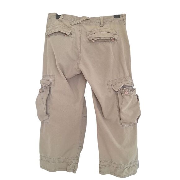 Joie Ripstop Cropped Cargo Pants VTG Y2K MADE IN USA Khaki Button Fly size 27 - Picture 15 of 16